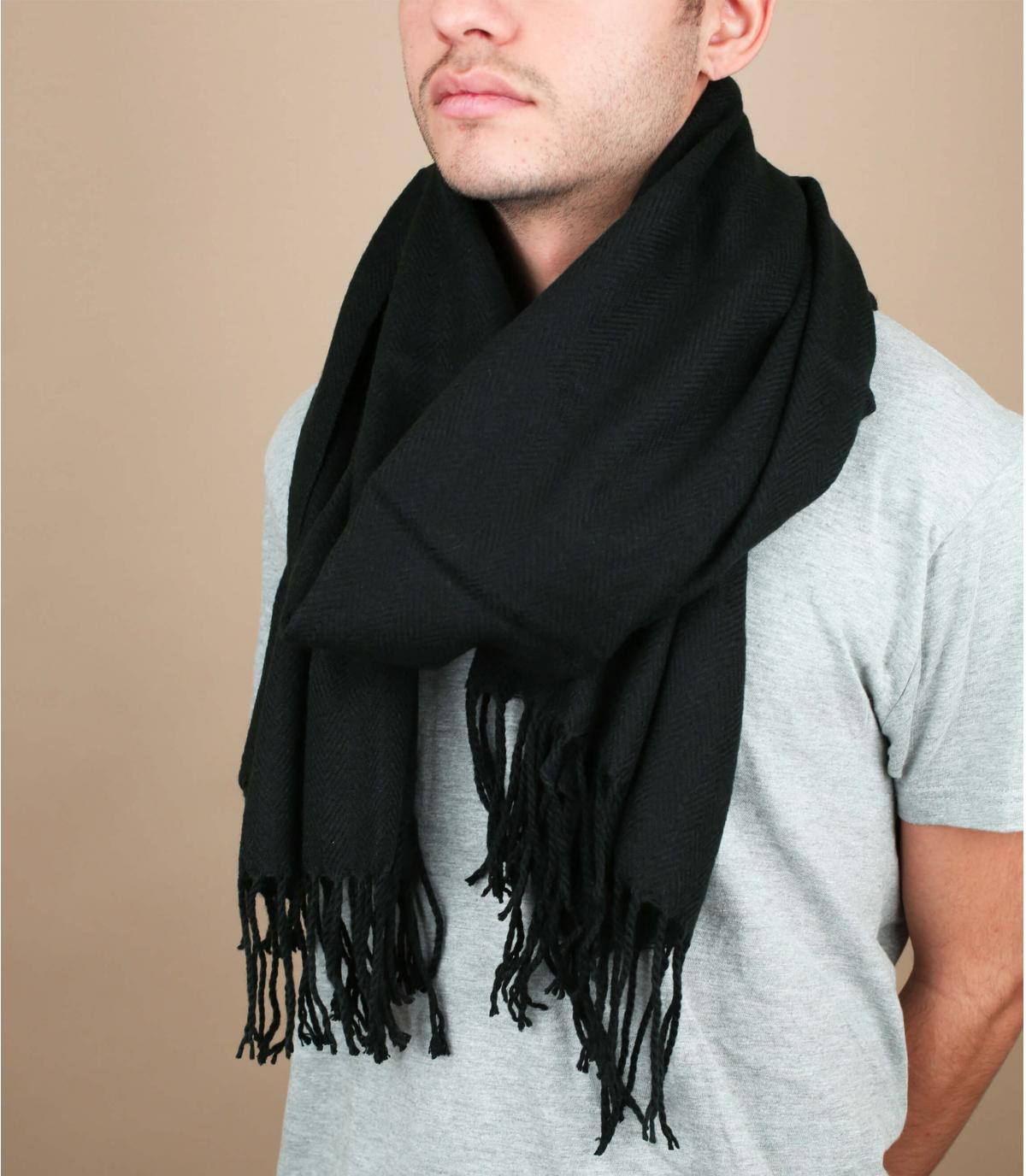 Men black scarf Soho scarf black